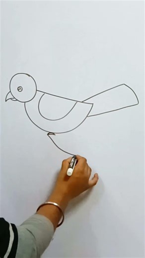 Cute Bird Drawing 🐦 | Easy Bird Drawing tutorial #shortsfeed #shorts #art #drawing