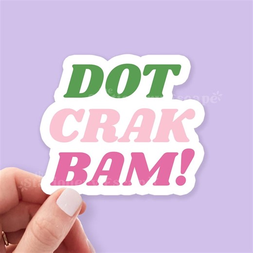 Dot Crak Bam Mahjong Sticker, Waterproof Vinyl Decal, Pink & Green, Mah Jong Lover Gift - Etsy