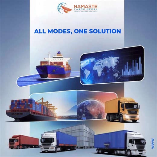 From port to door 🚢➡️🚛 All modes. One powerful logistics solution. Namaste Cargo Nepal – delivering worldwide 🌍 #NamasteCargoNepal #allmodesshiping #LogisticsCompany #ShippingBusiness #FreightForwarding