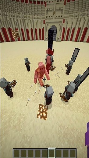 20 SAQUEADORES vs GOLEM DE HIERRO #minecraft #warden #gaming #shorts