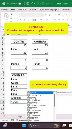 22K views · 260 reactions |  Aprende CONTAR, CONTARA y CONTAR.SI en Excel en 1 minuto ⏱️ | Etecnology | Facebook
