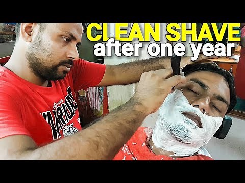 Street style face shave by Indian barber Reiki master( bi naural)