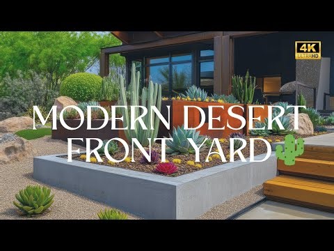 🌵Modern Desert Front Yard | DIY Succulent Garden Layouts,Recycled Decor &Focal Ideas for Curb Appeal