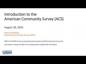 Introductory to the American Community Survey (ACS)