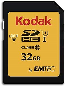 Kodak SDHC Card 32GB UHS-I U1 V10 Premium, up to 85MB/s Read Speed, for Full HD Video and High-Resolution Pictures, Compatible with SDHC Standard - EKMSD32GHC10K