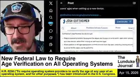 4 reasons why a law enforcing "Age Verification on Operating Systems" is a terrible idea:- Will likely lead to bad actors obtaining more personal information (massive collection of personal data makes too tempting of a target).- Will likely lead to a reduction in Free Speech. (Could cause significant issues for both journalists and whistleblowers.)- Does the opposite of protecting children. It builds a national database of every child who uses a computer. A database which, if the past is any ind