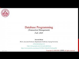 [10-2] 2025-2 Database Programming - Transaction Management 2
