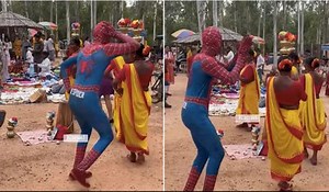 WATCH: Spider-Man dancing at the marketplace goes viral