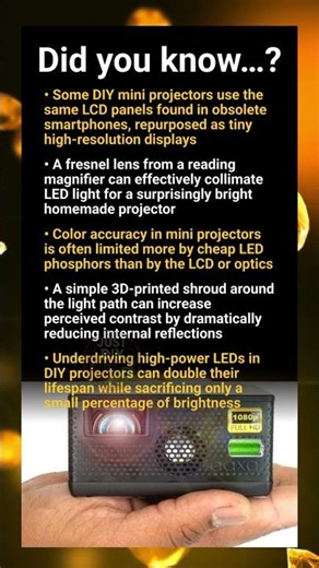 Mind-bending facts about building and tuning a mini projector for PC use