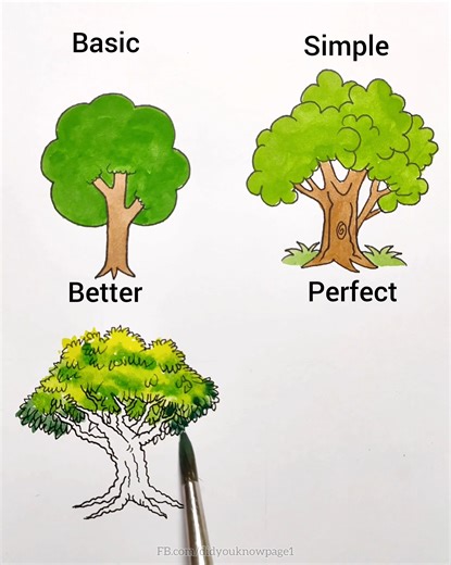 Easy way to Draw a TREE - Basic vs Perfect Which one is Best? | Did you know?