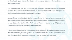 6 comments | #GUATEMALA El secretario de Estado de Estados Unidos Antony Blinken señaló el domingo en un comunicado que su país apoya el derecho del pueblo guatemalteco a elegir a sus gobernantes a través de “elecciones libres y justas y está profundamente preocupado por los esfuerzos que interfieren en el resultado de las elecciones”. El gobierno de Guatemala pide la "no intervención" de países extranjeros en los "asuntos internos" del país. | Noticias del Valle | Facebook