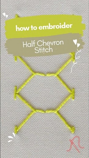 How to Embroider the Half Chevron Stitch | Quick #embroiderytutorial