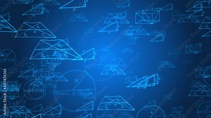 Animated Mathematical Formula Calculations loop Background green screen. 4K School education presentation. Business idea or business solution, Webinar Training Online Education Background