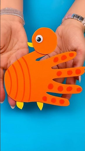 DIY Duck Paper Craft | Easy Handprint Duck Craft for Kids #diy #craft #craftyfun #kids