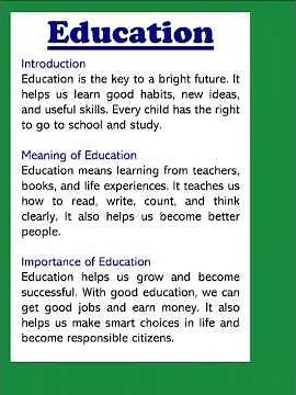 Education Essay Writing in English 225 Words