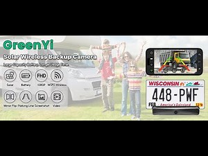 GreenYi 5G WiFi Wireless Solar License Backup Camera, FHD 1080P 4800mAh, Easy 3-Minute DIY Install