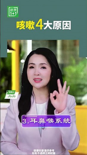 #咳嗽 #肺炎 #狂咳 #咽喉 #胸悶 #肺部 咳嗽４大原因【健康1+1】