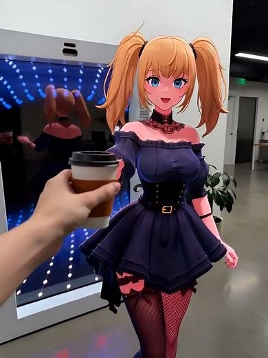 AI Anime Girl Gets Her Coffee Boost