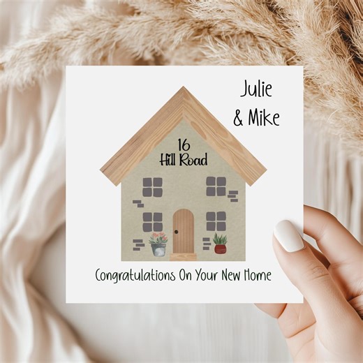 Personalised New Home Card, Congratulations Housewarming Greeting (6x6 Inch) - Etsy