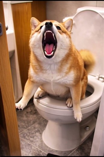 Dog Caught Using Phone in the Bathroom #funny