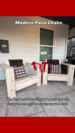 I built some modern patio chairs as a Christmas gift for my daughter. Could not be more happy with how they turned out. Even more happy to give them #woodworking to an amazing young woman. | Tree Top Hobby Wood Works