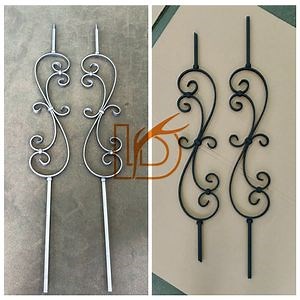 [Hot Item] 1/2"*44" Matte Black Wrought Iron Stair Balusters Balustrade Railing