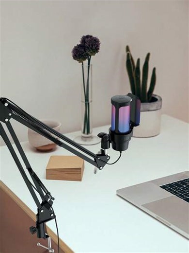 USB Plug Capacitive Microphone With Switchable RGB Lighting Modes, Suitable For Gaming, Esports Recording And Live Streaming | SHEIN