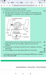 Mammals have a closed, double circulation.a. State what is me... | Filo
