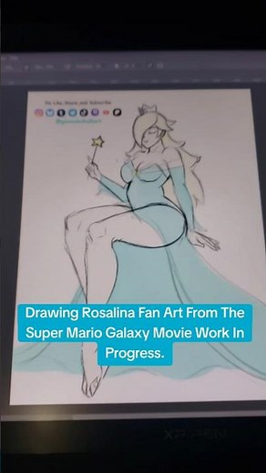 Drawing Rosalina Nintendo Fan Art From The Super Mario Galaxy Movie #art #drawing #rosalina