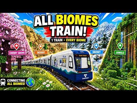 Realistic Minecraft Train Connects EVERY Biome! (Metro System)
