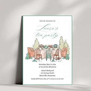 Editable Tea Party Invitation Template: Garden or Bridal Shower (digital Download) - Etsy