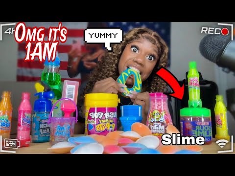 i Tried ASMR... Eating very Weird Candy @ 1am