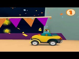 Pajaroto arrasa en el túnel del tiempo y gana la medalla de oro de Pocoyó Racing en Nintendo WII.