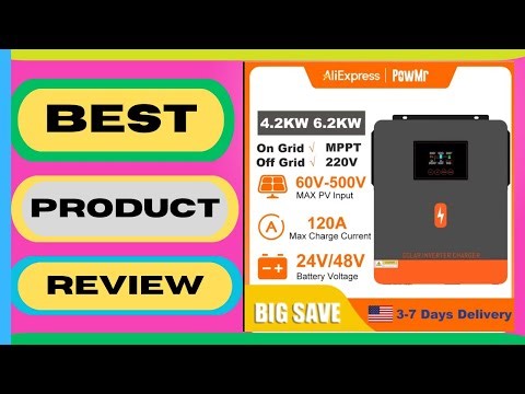 PowMr 6.2KW 4.2KW Hybrid Solar Inverter On Grid Pure Sine Wave Inverter 24V 48V 230V