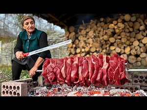 Incredibly Juicy Doner Kebab Cooked Over A Campfire In An Azerbaijani Village!