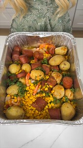 I learned this in New Orleans! I make a shrimp broil with sausage and potatoes. | Sam and Allie
