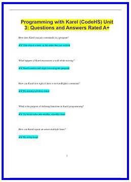 Programming with Karel CodeHS Unit 3 Questions and Answers Rated A1023 636x882