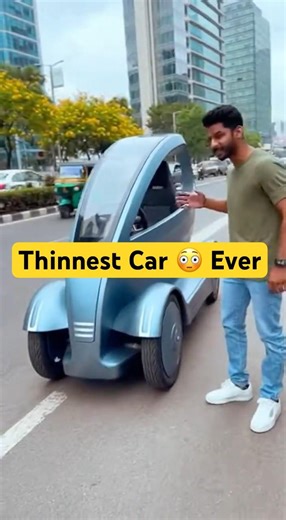 World’s Thinnest Car on the Road?! 😱 Everyone Stopped in Shock! #shorts #viral #weirdcar #india