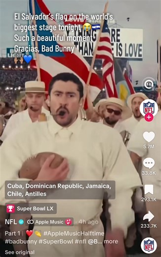 Such a beautiful moment to see El Salvador’s flag on the world’s biggest stage tonight, gracias, Benito! 💙🇸🇻🙌🏽 #superbowl #elsalvadormagazine