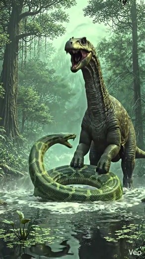 Dinosaur Kicked the Snake 😳🦖🐍