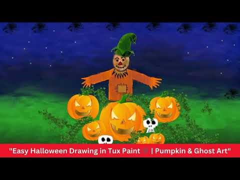 "Easy Halloween Drawing in Tux Paint 🕸️ | Pumpkin & Ghost Art" #halloween #tuxpaint