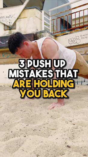 3 pushup mistakes that are holding you back… And what to do instead. ❌ Leading with your head - often as a way to ‘reach the ground quicker’ and reduce the range of motion ✅ Keep your head in a straight line with your body. The push-up will be more difficult (as you’ll be moving over a longer distance), but the results will be worth it ❌ Flaring your elbow too wide ✅ You don’t need to keep your elbows right into your body, but they should be tucked in sufficiently. Flaring then out 90 degrees is