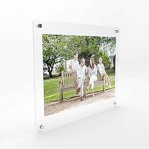 Acrylic Floating Frame 40x40, for Photo up to 36x36 inches - Chrome Wall mount standoffs