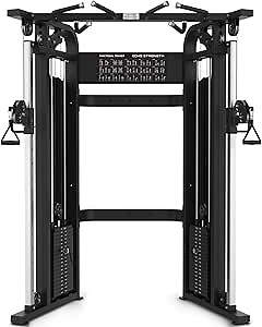 Cable Crossover Exercise Machine for Home & Commercial Gym, Functional Trainer Cable Machine, Functional Training Center All in One Home Gym Cable Machine, 180lbs Dual Weights Stack for Cable Workout