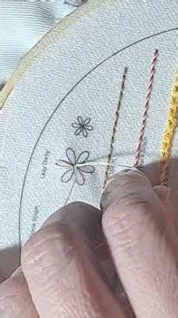 Lazy Daisy Stitch for Beginners 🌼 #beginnerembroidery