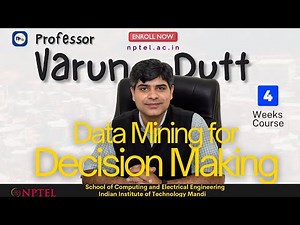 Data Mining for Decision Making | INTRO | NPTEL | 2026