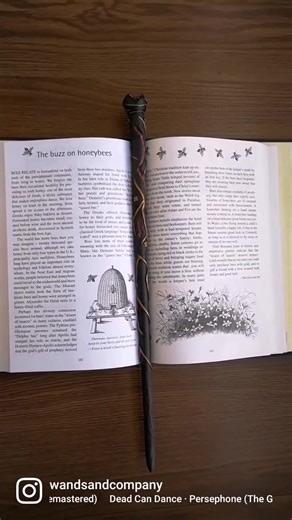 This is the 3rd Persephone-inspired wand I've created so far. Her reputation preceeds her. No wonder she's one of the most famous figures in the Spiritual Community. Persephone is the Greek goddess of Spring and the Queen of the Underworld. The wand is made of wood, 15 inches long with bronze embellishments. Persephone's symbols were also incorporated such as pomegranate, human skull and some elements of Spring. #commission #custommadewand #woodenwand #handmadewand #magicwand #persephone