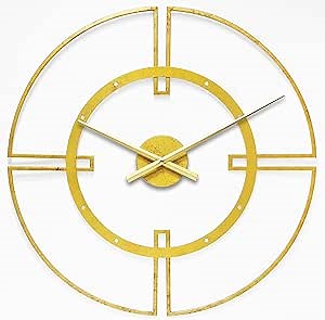 Infinity Instruments Large Metal Wall Clock 24 inch Cosmo Contemporary Modern Decorative Home Decor, Battery Operated…