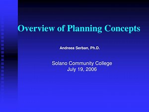 Overview of Planning Concepts - SlideServe