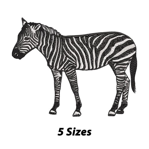 Zebra Embroidery Design Safari Animal Machine Embroidery File Wildlife Stripe Pattern 5 Sizes - Etsy
